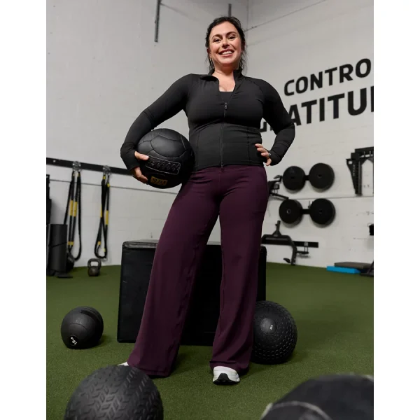 OFFLINE By Aerie Real Me XTRA Ribbed High Waisted Trouser - Cool Berry