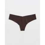 SMOOTHEZ No Show Thong Underwear - Deep Earth